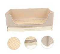 Happyyami Toilette pour et Petits Animaux Grand Format Bac à Litière Durable et Portable Conception Sécurisée Rayures pour Cochons Chinchillas et Hamsters