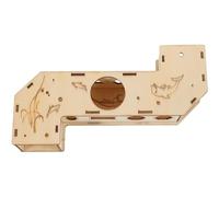 Happyyami Tunnel en Bois Beige pour Hamster et Rat, Double Direction pour Grimper et Explorer, Cachette en Tube pour Cage d'animaux de Compagnie