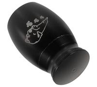 Happyyami Urne Funéraire pour Animaux de Compagnie en Alliage Noir, Légère et Facile à Utiliser, Style Minimaliste pour Préserver la Mémoire de Votre Chien ou Chat