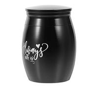 Happyyami Urne pour Chien Coussinets Pipi pour Chien De Plein Air Mémorial pour Animaux De Compagnie Mini Urnes à Cendres Urne Animale Toison Réutilisable Couvercle Acier Inoxydable Black
