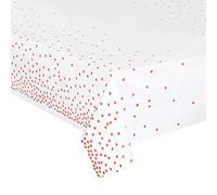 hapray Lot de 4 nappes rectangulaires en Plastique pour Tables | Nappe rectangulaire à pois or rose 137,2 x 274,3 cm pour fête prénatale, anniversaire, mariage, Nouvel An, Saint-Valentin