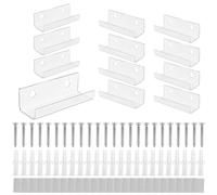 Haptufer 12 supports de plaque acrylique transparent de 10 pouces - Présentoir CD - Affichage d'album mural - Support mural pour disque vinyle - Dimensions : 10 x 3,5 x 3 cm