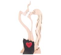 Haptufer Amour Ornements en Bois éternels -Sculpture de Bureau Couple Baisers Statue Amour Ornements pour la décoration de