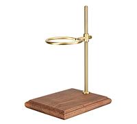 Haptufer Support pour CafetièRe avec Socle en Bois Support de Filtre Goutteur à Hauteur RéGlable pour Brassage Manuel en Bois de Noyer