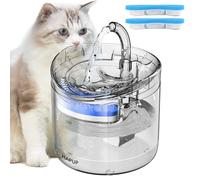 HAPUP Automatique 1,8L Fontaines à Eau pour Chats Chiot Animaux avec 2 Modes d'eau Intelligents 2 Filtre Charbon 1 Pompe USB Silencieuse