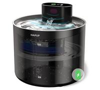 HAPUP Fontaine a Eau Chat sans Fil Fontaine à Eau pour Chat INOX Plateau, Detecteur Mouvement, Séparation de la Pile, Batterie 5000mAh Rechargeable, 2 Modes, 3L