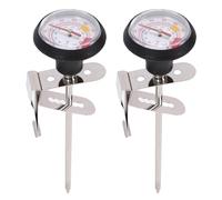 Hapvida Thermomètre à mousseur à lait Testeur de température de café en acier inoxydable avec pince à pot pour brassage à domicile 2 pièces