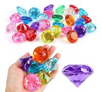 HaPwan Lot de 28 diamants en acrylique de 4 cm - Pierres décoratives colorées pour chasse au trésor, décoration de table, remplissage de vase, mariage et projets créatifs de bricolage