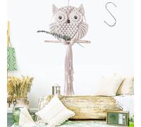 HAPYFURN Attrape reve Hibou Macrame Tapisserie à la Main en Forme de Hiboux pour attrape-rêves Motif Hibou Macramé Chouette