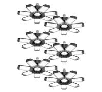 HAPYLUMI Eclairage LED Garage 200W - 6 Pièces 20000LM Lampe Atelier 6500K avec 6 Panneaux Réglables, E27 Plafonnier LED pour Garage Atelier Entrepôt Cave Grenier, AC 85-265V