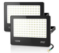HAPYLUMI Projecteur LED 100W, 2 Pièces 10000LM 6500K Blanc Froid Spot Exterieur LED Super Lumineux, IP67 Étanche Phare Extérieur Éclairage de Sécurité pour Terrasse Jardin Patio Garage Parking