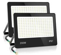 HAPYLUMI Projecteur LED 200W, 2 Pièces Super Lumineux 20000LM Spot Extérieur 6500K IP67 Étanche Éclairage de Sécurité pour Terrasse Jardin Patio Garage Parking