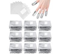 HAPZUR Papillotes Aluminium 100 Pièces - Dissolvant Vernis Semi Permanent & Gel UV Ongles avec Coton pour Retrait Facile et Sans Dégâts