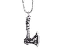 HAQUIL Collier viking pour homme, pendentif Mjolnir en acier inoxydable, chaîne roi tête de loup, bijou viking cadeau pour homme, 1.5 x 1.2 inches, Acier inoxydable, Pas de pierre précieuse