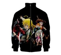Harajuku Anime The Seven Deadly Sins Veste zippée Meliodas Cardigan à Manches Longues The Dragon's Sin of Wrath Sweat