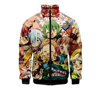 Harajuku Anime The Seven Deadly Sins Veste zippée Meliodas Cardigan à Manches Longues The Dragon's Sin of Wrath Sweat