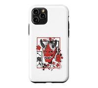 Harajuku Japanese Aesthetic Red Oni Demon Mask Coque pour iPhone 11 Pro