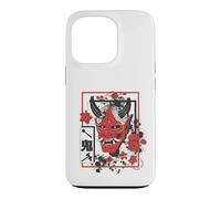 Harajuku Japanese Aesthetic Red Oni Demon Mask Coque pour iPhone 13 Pro