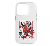 Harajuku Japanese Aesthetic Red Oni Demon Mask Coque pour iPhone 14 Pro