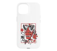 Harajuku Japanese Aesthetic Red Oni Demon Mask Coque pour iPhone 15