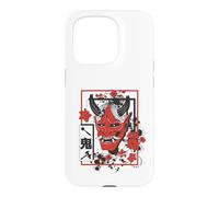 Harajuku Japanese Aesthetic Red Oni Demon Mask Coque pour iPhone 15 Pro