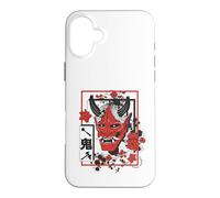 Harajuku Japanese Aesthetic Red Oni Demon Mask Coque pour iPhone 16 Plus