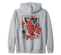 Harajuku Japanese Aesthetic Red Oni Demon Mask Sweat à Capuche