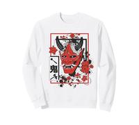 Harajuku Japanese Aesthetic Red Oni Demon Mask Sweatshirt
