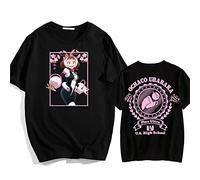 Harajuku Japon Anime My Hero Academia T-Shirt Ochaco Uraraka Kawaii Dessin Animé T-Shirt été Surdimensionné à Manches Courtes Hauts (Color 01,3XL)