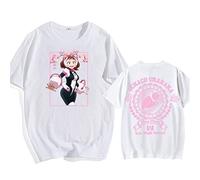 Harajuku Japon Anime My Hero Academia T-Shirt Ochaco Uraraka Kawaii Dessin Animé T-Shirt été Surdimensionné à Manches Courtes Hauts (Color 02,L)