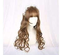 Harajuku Lolita douce perruque quotidienne dégradé Ombre fille bouclés perruques Cosplay princesse cheveux synthétiques couleur mélangée longue perruque de fête ondulée C