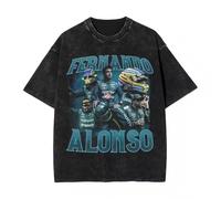 Harajuku Washed Shirts Fernandos Alonsos Racing Racer Outfit Novelty T-Shirts High Street