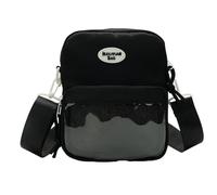 Harajukus Itabag Sac à bandoulière esthétique pour téléphone portable Style japonais Épaule pour affichage d'épingles Femmes Itabag Bandoulière japonaise pour affichage d'épingles, Noir , One Size