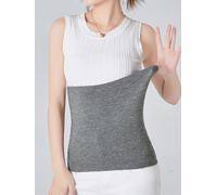 Haramaki élastique en mélange de laine brossée, unisexe, chaud pour l'hiver, avec soutien lombaire et maintien abdominal, épais et thermique Gris foncé