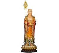 HARAY Statue Feng Shui Statue de Bouddha en cuivre Pur, Statue de Bouddha Debout, Ornement, Salle de séjour, offrande Sheng Tang CAI Déco Zen(Grand)