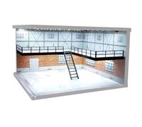 harayaa 1/64 1/36 1/32 Scène de Voiture Modèle Modèle de Voiture Garage Diorama avec Plate-forme à Double Pont Légère USB pour Le Modèle de Modè, Brique élégante