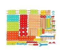 harayaa 138 Pièces Puzzle Bloc de Construction Jeu Empilage Bois Jouet Créatif Éducatif Fonction Assemblage pour Enfant Convient à Activité Création Interacti, Style D 138pcs