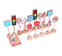 harayaa 15 Panneaux de Signalisation en Bois pour Passage Piéton, Feux de Circulation et Feux Stop Pratiques