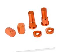 harayaa 2 Pièces Bouchon D'Écrou de Tige de Valve Pneumatique en Alliage D'Aluminium Usiné avec Rondelle de Verrouillage Anti-Boue Fermeture Étanche Adapté Au, Orange
