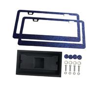 harayaa 2 Pièces Cadre de Plaque D'Immatriculation Enjoliveur Fixation Protection Robuste en Métal Inoxydable avec Adapté pour Une Décoration, Bleu