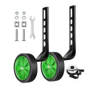 harayaa 2 Pièces Roues D'Entraînement Enfant Roues de Stabilisation Réglables pour Bicyclette Accessoires Vélo Métal Résistant à L'Usure Convient pour Entraîn, Vert
