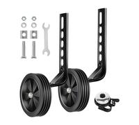harayaa 2 Pièces Roues D'Entraînement Enfant Roues de Stabilisation Réglables pour Bicyclette Accessoires Vélo Métal Résistant à L'Usure Convient pour Entraîn, Noir