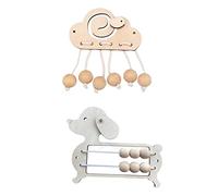 harayaa 2x Accessoires Sensoriels En Bois à Monter Soi-même pour Créer Un Tableau D'activités éducatif pour Enfants, Idéal pour Les, Nuages avec Perle Oiseau et Chien