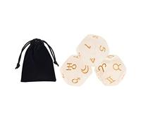 harayaa 3x dés astrologiques Constellation dés avec sac jouets de divertissement pour Table jeux de société jeu de rôle famille rassemblement accessoires, Stylee