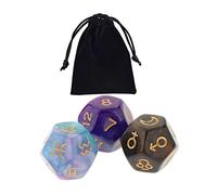 harayaa 3x dés astrologiques Constellation dés avec sac jouets de divertissement pour Table jeux de société jeu de rôle famille rassemblement accessoires, Style b