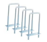 harayaa 4 Pièces Attaches en U Angulaires Métalliques Robustes pour Maintenace Industrielle Automobile avec Accessoires Complets, M10 80x110mm