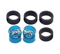 harayaa 4 Pièces Pneus Voiture Télécommandée Roues Jantes Pneus Robustes Étanches Installation Aisée Adaptées Aux Véhicules Rc 4x4 Courses Tout-Terrain Loisir, Bleu
