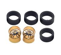 harayaa 4 Pièces Pneus Voiture Télécommandée Roues Jantes Pneus Robustes Étanches Installation Aisée Adaptées Aux Véhicules Rc 4x4 Courses Tout-Terrain Loisir, doré