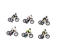 harayaa 6x 1/87 échelle personnes Figure VTT Mini Figure jeu de rôle Figure Micro paysage cyclistes petit sportif Diorama