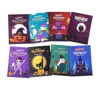 harayaa 8x Livre de Coloriage D'Halloween pour, Livre D'images Mignon, Cahier de Coloriage, Activités Quotidiennes, Peint à La Main, à Colorier